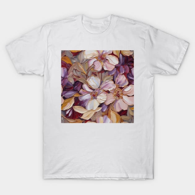 Oil Painting Floral Pattern T-Shirt by UniqueMe